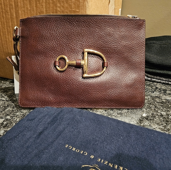 Mackenzie & George Handbags - NWT Mackenzie And George Windsor Clutch Conker And Brass For Hound And Hare